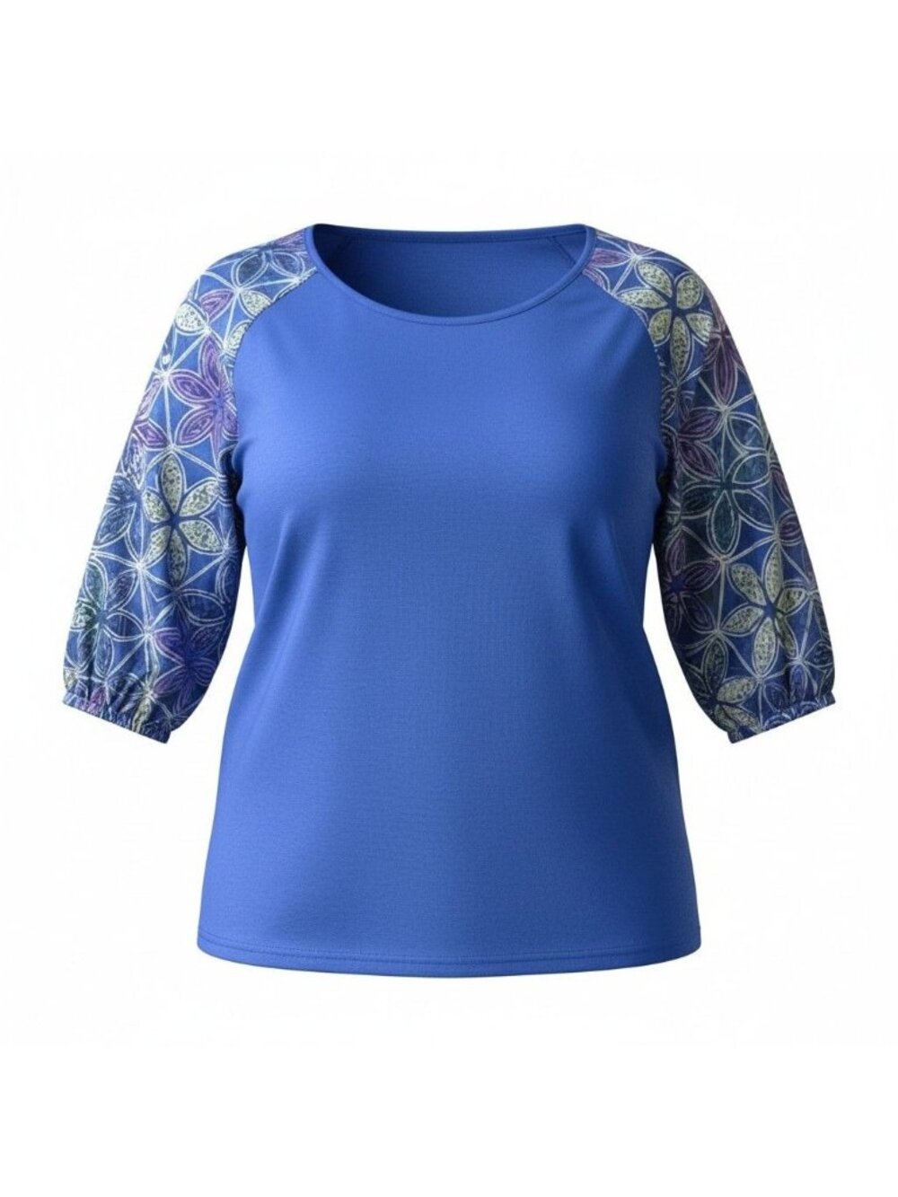 Womens Plus Size Floral Print Blouse Raglan Sleeve Tee Size 3X